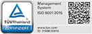 TÜVRheinland zertifiziert ISO 9001:2015